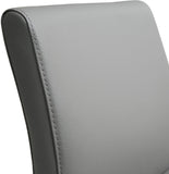 Denmark Performance Vegan Leather Stool with Silver Base - Set of 2 - Grey / Bar Height