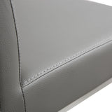 Denmark Performance Vegan Leather Stool with Silver Base - Set of 2 - Grey / Bar Height