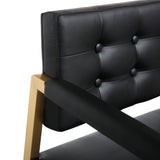 Director Performance Vegan Leather Stool with Gold Base - Black / Counter Height