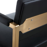 Director Performance Vegan Leather Stool with Gold Base - Black / Counter Height