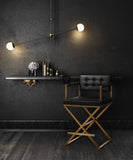 Director Performance Vegan Leather Stool with Gold Base - Black / Counter Height