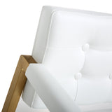 Director Performance Vegan Leather Stool with Gold Base - White / Counter Height