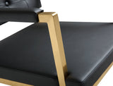 Director Performance Vegan Leather Stool with Gold Base - Black / Bar Height