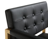Director Performance Vegan Leather Stool with Gold Base - Black / Bar Height