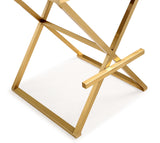 Director Performance Vegan Leather Stool with Gold Base - Black / Bar Height