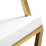 Director Performance Vegan Leather Stool with Gold Base - White / Bar Height