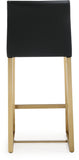 Denmark Performance Vegan Leather Stool with Gold Base - Set of 2 - Black / Counter Height