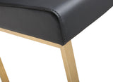 Denmark Performance Vegan Leather Stool with Gold Base - Set of 2 - Black / Counter Height