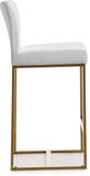 Denmark Performance Vegan Leather Stool with Gold Base - Set of 2 - White / Counter Height
