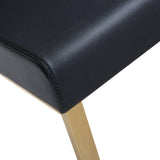 Denmark Performance Vegan Leather Stool with Gold Base - Set of 2 - Black / Bar Height