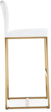 Denmark Performance Vegan Leather Stool with Gold Base - Set of 2 - White / Bar Height