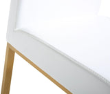Denmark Performance Vegan Leather Stool with Gold Base - Set of 2 - White / Bar Height