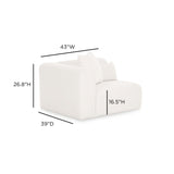 Tarra Cream Performance Chenille Modular Corner Chair - LAF