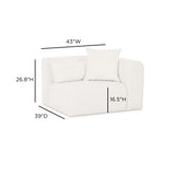 Tarra Cream Performance Chenille Modular Corner Chair - RAF