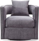 Kennedy Performance Velvet Swivel Accent Chair - Grey
