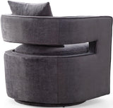 Kennedy Performance Velvet Swivel Accent Chair - Grey