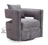 Kennedy Performance Velvet Swivel Accent Chair - Grey