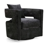 Kennedy Performance Velvet Swivel Accent Chair - Black