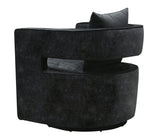 Kennedy Performance Velvet Swivel Accent Chair - Black