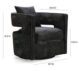 Kennedy Performance Velvet Swivel Accent Chair - Black