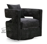 Kennedy Performance Velvet Swivel Accent Chair - Black