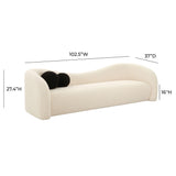 Leonie 102.5" Faux Shearling Sofa - Beige