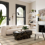 Amelie 91" Contract-Grade Faux Fur Sofa - Cream