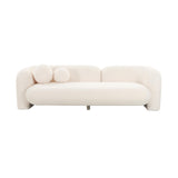 Amelie 91" Contract-Grade Faux Fur Sofa - Cream
