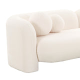 Amelie 91" Contract-Grade Faux Fur Sofa - Cream