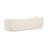 Amelie 91" Contract-Grade Faux Fur Sofa - Cream