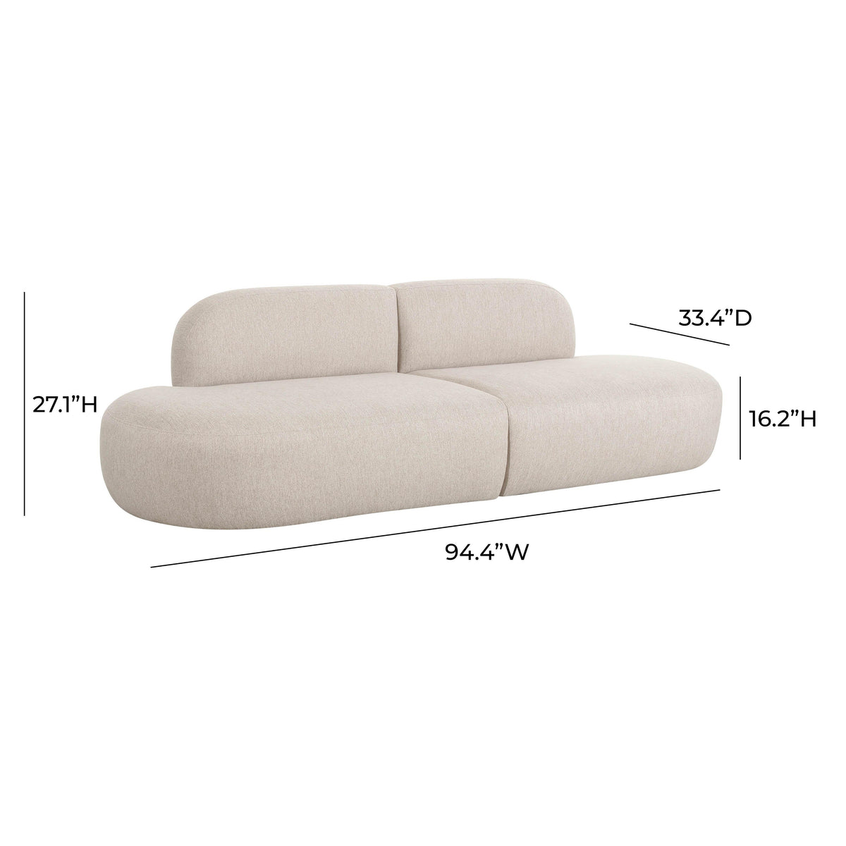 Broohah 94" Performance Fabric Sofa - Beige