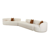 Fickle 4-Piece Cream Performance Boucle Modular Sectional - LAF