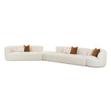 Fickle 4-Piece Cream Performance Boucle Modular Sectional - LAF