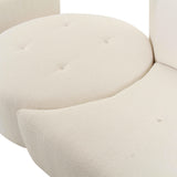 Fickle 4-Piece Cream Performance Boucle Modular Sectional - LAF