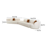 Fickle 4-Piece Cream Performance Boucle Modular Sectional - LAF
