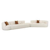 Fickle 4-Piece Cream Performance Boucle Modular Sectional - RAF