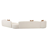 Fickle 4-Piece Cream Performance Boucle Modular Sectional - RAF