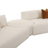 Fickle 4-Piece Cream Performance Boucle Modular Sectional - RAF