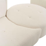 Fickle 4-Piece Cream Performance Boucle Modular Sectional - RAF