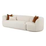 Fickle Cream Performance Boucle 2-Piece Modular Sofa - LAF
