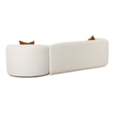 Fickle Cream Performance Boucle 2-Piece Modular Sofa - LAF