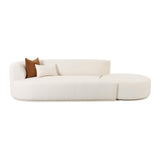 Fickle 112" 2-Piece Cream Performance Boucle Chaise Modular Sofa - LAF