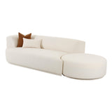 Fickle 112" 2-Piece Cream Performance Boucle Chaise Modular Sofa - LAF