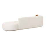Fickle 112" 2-Piece Cream Performance Boucle Chaise Modular Sofa - LAF