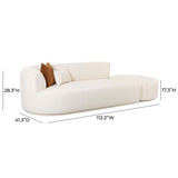 Fickle 112" 2-Piece Cream Performance Boucle Chaise Modular Sofa - LAF