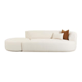 Fickle 112" 2-Piece Cream Performance Boucle Chaise Modular Sofa - RAF