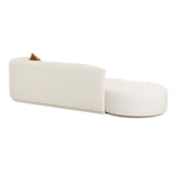 Fickle 112" 2-Piece Cream Performance Boucle Chaise Modular Sofa - RAF