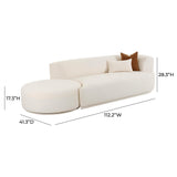 Fickle 112" 2-Piece Cream Performance Boucle Chaise Modular Sofa - RAF
