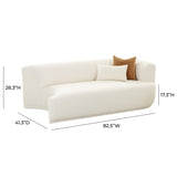 Fickle 82.5" Cream Performance Boucle Modular Loveseat - RAF