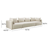 Hangover 145" Cream Performance Linen Long Sofa